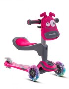 SMART TRIKE Trotineta cu scaun SmarTrike T1 roz cu luminite si gentuta