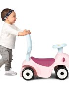 SMOBY Masinuta copii de impins Maestro pink recomandata copiilor de la 6 pana la 36 luni protectie impotriva rasturnarii roti silentioase compartiment pentru depozitare jucarii