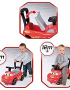 SMOBY Masinuta copii fara pedale Cars recomandata copiilor de la 10 luni spatar cu functia de impingere roti din plastic spumat spatiu de depozitare jucarii