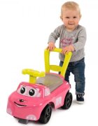 SMOBY Masinuta copii Ride-On fara pedale Auto pink de la 10 luni cu roti din plastic spumat si spatiu depozitare sub scaun