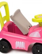 SMOBY Masinuta copii Ride-On fara pedale Auto pink de la 10 luni cu roti din plastic spumat si spatiu depozitare sub scaun
