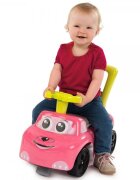 SMOBY Masinuta copii Ride-On fara pedale Auto pink de la 10 luni cu roti din plastic spumat si spatiu depozitare sub scaun