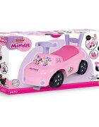 SMOBY Masinuta copii Ride-On Minnie pink recomandata pentru copii cu varsta cuprinsa intre 10 si 36 luni spatar cu functie de impingere spatiu depozitare sub scaun