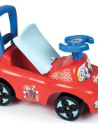 SMOBY Masinuta pentru copii fara pedale Spidey rosu recomandata pentru copii cu varstele cuprinse intre 10 si 36 luni roti din plastic spumat scaun cu spatiu de depozitare