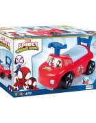 SMOBY Masinuta pentru copii fara pedale Spidey rosu recomandata pentru copii cu varstele cuprinse intre 10 si 36 luni roti din plastic spumat scaun cu spatiu de depozitare
