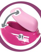 SMOBY Motocicleta copii fara pedale Scooter Ride-On pink roti late din material moale compartiment de depozitare jucarii dotat cu cheie varsta recomandata 15 ani
