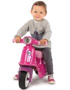 SMOBY Motocicleta copii fara pedale Scooter Ride-On pink roti late din material moale compartiment de depozitare jucarii dotat cu cheie varsta recomandata 15 ani