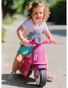 SMOBY Motocicleta copii fara pedale Scooter Ride-On pink roti late din material moale compartiment de depozitare jucarii dotat cu cheie varsta recomandata 15 ani