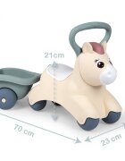 SMOBY Ride-On fara pedale pentru copii Pony de impins maner si remorca pentru transportul obiectelor mici recomandat copiilor de la 1 an