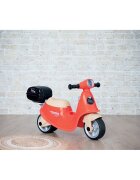 SMOBY Scuter pentru copii fara pedale Scooter Ride-On Food Express rosu dotat cu cheie ce imita pornirea reala a scuterului recomandat copiilor incepand de la 15 ani spatiu de depozitare sub sezut