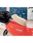 SMOBY Scuter pentru copii fara pedale Scooter Ride-On Food Express rosu dotat cu cheie ce imita pornirea reala a scuterului recomandat copiilor incepand de la 15 ani spatiu de depozitare sub sezut