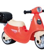 SMOBY Scuter pentru copii fara pedale Scooter Ride-On Food Express rosu dotat cu cheie ce imita pornirea reala a scuterului recomandat copiilor incepand de la 15 ani spatiu de depozitare sub sezut