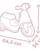 SMOBY Scuter pentru copii fara pedale Scooter Ride-On roz dotat cu cheie ce imita pornirea reala a scuterului recomandat copiilor incepand de la 15 ani spatiu de depozitare sub sezut