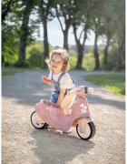 SMOBY Scuter pentru copii fara pedale Scooter Ride-On roz dotat cu cheie ce imita pornirea reala a scuterului recomandat copiilor incepand de la 15 ani spatiu de depozitare sub sezut