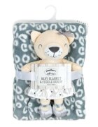 Snuggle Baby Set cadou bebelusi cu paturica si jucarie de plus ursulet gri