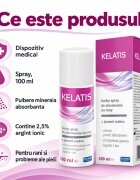 Solinea Spray pentru rani Kelatis pulbere minerala absorbanta cu 25 argint ionic dispozitiv medical 100 ml