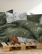 Somnart Lenjerie de pat 4 piese din bumbac cu cearceaf pat clasic cearceaf pilota 200 x 230 cm si 2 fete perna 50 x 70 cm verde