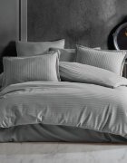 Somnart Lenjerie de pat din bumbac damasc cu 3 piese 160 x 240 cm gri