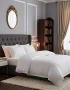 Somnart Lenjerie pentru pat dublu cu 4 piese cearceaf pat clasic 240 x 260 cm cearceaf pilota 200 x 230 cm 2 fete de perne 50 x 70 cm din bumbac damasc alb