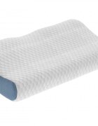 Somnart Perna ergonomica Memory Somnia 3D Air Mesh cu sustinere pentru gat si cap 30 x 50 cm