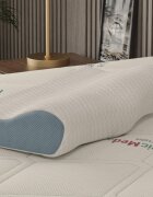 Somnart Perna ergonomica Memory Somnia 3D Air Mesh cu sustinere pentru gat si cap 30 x 50 cm