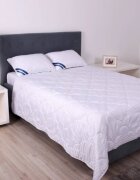 Somnart Pilota de vara din microfibra striata cu model lacrimi alba 150 x 200 cm 200 g
