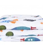 Somnart Pilota din bumbac cu imprimeu rachete 200 x 220 cm 300 gsm