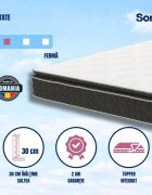 Somnart Saltea cu arcuri si memorie Somnexpert top confort 140x200x30 cu topper integrat