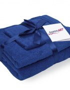 Somnart Set 3 prosoape din bumbac albastru pentru fata corp si maini