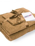 Somnart Set 3 prosoape din bumbac bej pentru fata corp si maini