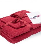 Somnart Set 3 prosoape din bumbac bordeaux pentru fata corp si maini