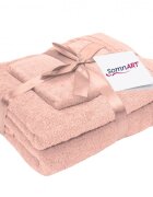 Somnart Set 3 prosoape din bumbac roz pentru fata corp si maini