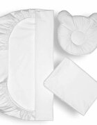 Somnart Set lenjerie pentru patut si pernuta pentru formarea capului bebelusului Alb din bumbac 120x60 cm