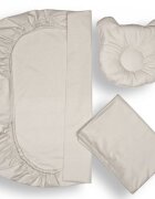 Somnart Set lenjerie pentru patut si pernuta pentru formarea capului bebelusului Gri deschis din bumbac 120x60 cm