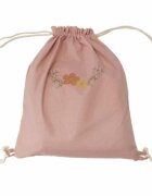 Somnart Set paturica perna si rucsac cu broderie din in roz