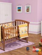 Somnart Set pentru patut Honey cearceaf cu elastic pentru saltea 120x60 cm pernuta pilota aparatori laterale
