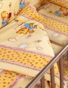 Somnart Set pentru patut Honey cearceaf cu elastic pentru saltea 120x60 cm pernuta pilota aparatori laterale