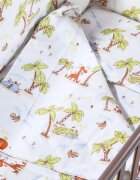 Somnart Set pentru patut Jungle cearceaf cu elastic pentru saltea 120x60 cm pernuta pilota aparatori laterale