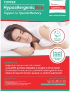 Somnart Topper cu memorie si husa din bumbac detasabila Hypoallergenicmed 140 x 200 x 5 cm