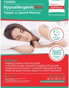 Somnart Topper cu memorie si husa din bumbac detasabila Hypoallergenicmed 160 x 200 x 5 cm