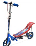 Space Scooter Trotineta X580 Series Rosu-Albastru ghidon reglabil pliabil frana de mana suspensii greutate suportata 90 kg varsta 8 ani+