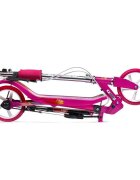 Space Scooter Trotineta X580 Series roz ghidon reglabil pliabil frana de mana suspensii greutate suportata 90 kg varsta 8 ani+