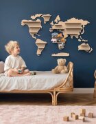 Speedy Monkey Raft din lemn Harta lumii cu 6 animale africane