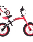 SporTrike Bicicleta fara pedale cu frana cadru variabil si roti gonflabile Boomerang rosu