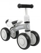 SporTrike Ride-On pentru copii fara pedale cu 4 roti din plastic alb de la 1 an inaltime pana la sezut 24 cm greutate maxima admisa 25 kg