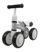 SporTrike Ride-On pentru copii fara pedale cu 4 roti din plastic alb de la 1 an inaltime pana la sezut 24 cm greutate maxima admisa 25 kg