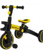 SporTrike Tricicleta pentru copii Galben 3 in 1 cu pedale roti din cauciuc scaun reglabil in 2 trepte suport pahar maner reglabil pe inaltime si detasabil
