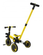 SporTrike Tricicleta pentru copii Galben 3 in 1 cu pedale roti din cauciuc scaun reglabil in 2 trepte suport pahar maner reglabil pe inaltime si detasabil