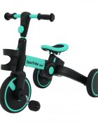 SporTrike Tricicleta pentru copii Happy Albastru 3 in 1 control al directiei roti din cauciuc si sistem roata libera