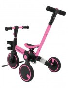 SporTrike Tricicleta pentru copii Roz 3 in 1 cu pedale roti din cauciuc scaun reglabil in 2 trepte suport pahar maner reglabil pe inaltime si detasabil